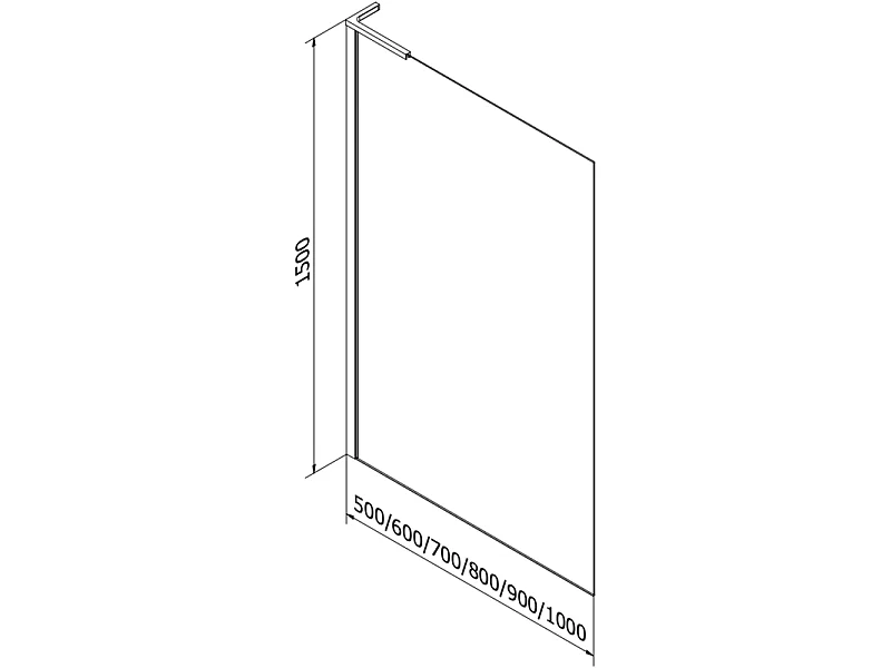 Mexen Next L inloopdouche 1-deurs 60 x 150 cm, transparant, wit - 895-060-000-03-00-20