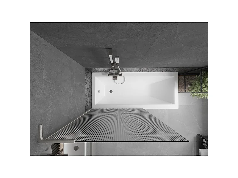 Mexen Next L paroi de douche à 1 volet 100 x 150 cm, rayures, nickel brossé - 895-100-000-03-09-97