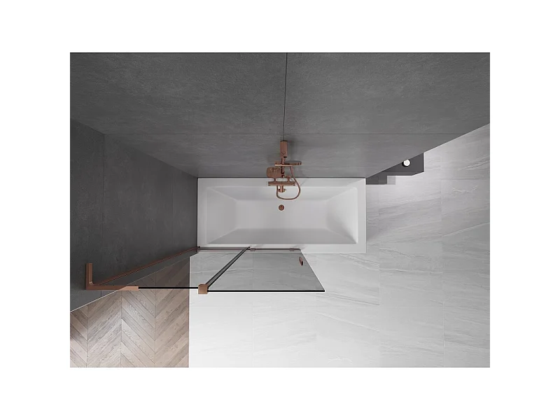 Mexen Velar L 2-wing Sliding Shower Screen 110 x 150 cm, Graphite, Rose Gold - 896-110-003-41-60