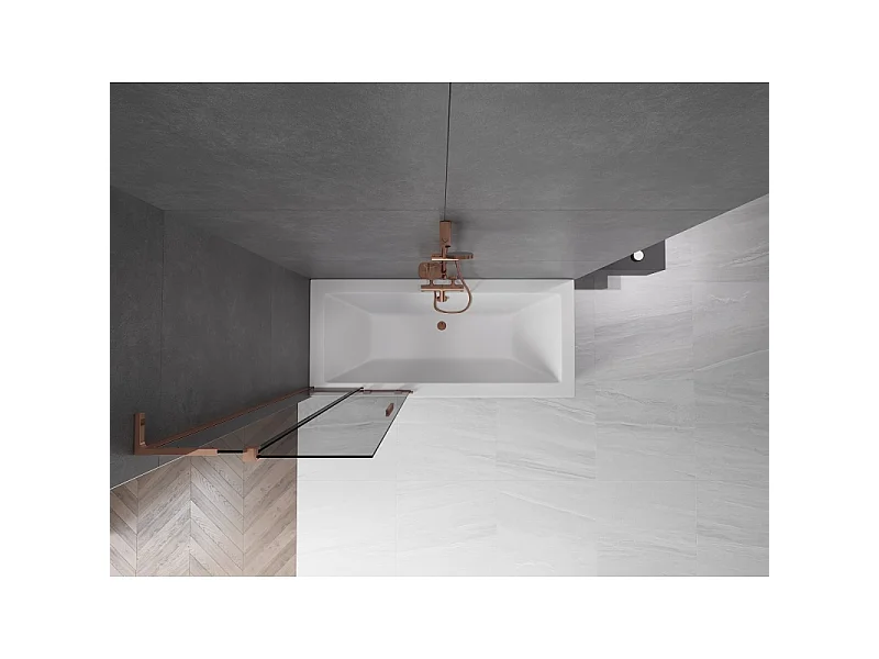 Mexen Velar L shower screen 2-wing sliding 75 x 150 cm, graphite, rose gold - 896-075-003-41-60