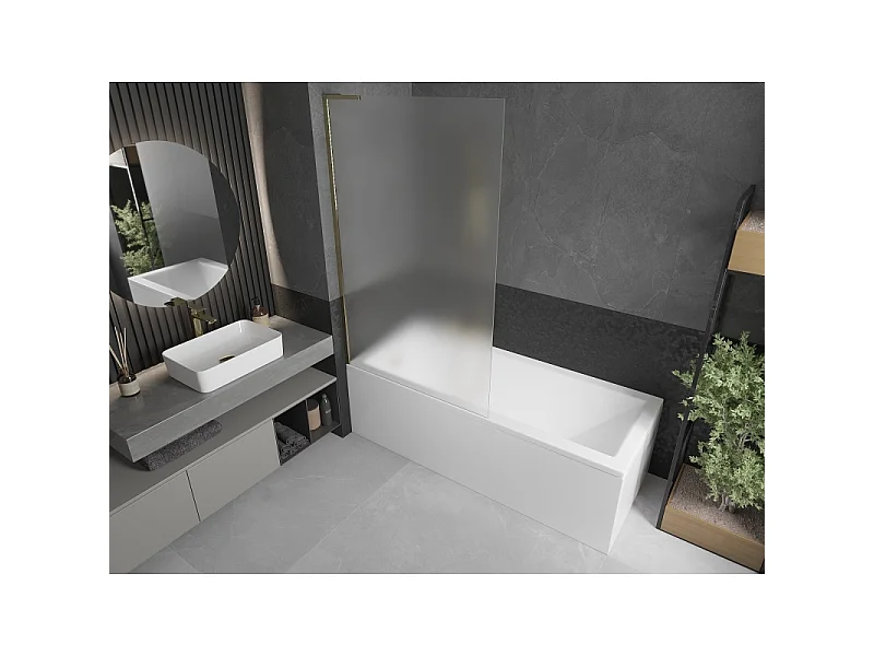 Mexen Next L parawan nawannowy 1-skrzydłowy 100 x 150 cm, szron, złoty - 895-100-000-03-30-50