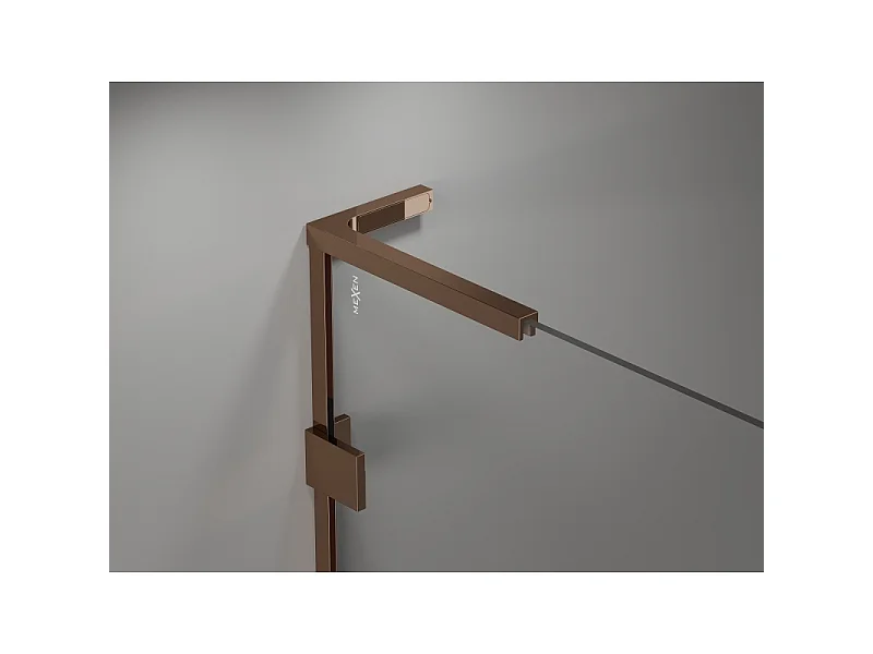 Mexen Lunar L 1-wing bathtub screen 100 x 150 cm, transparent, rose gold - 897L-100-000-60-00