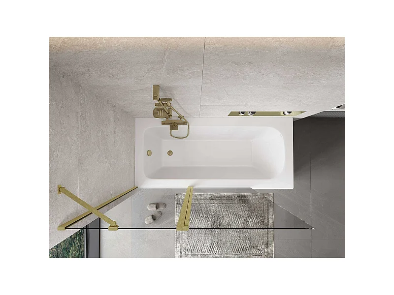 Mexen Mist pare-douche à 2 volets 130 x 150 cm, transparent, or brossé - 8A9-130-011-55-00