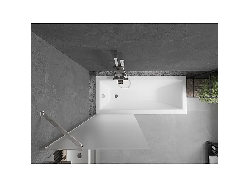 Mexen Next 1-fløjet badekarsafskærmning 70 x 150 cm, frostet, børstet nikkel - 895-070-000-00-30-97