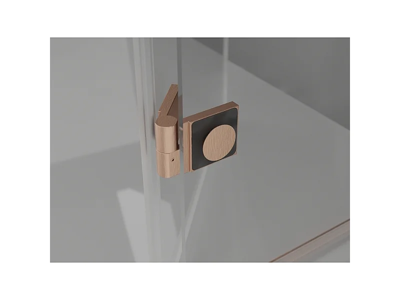 Mexen Lunar paroi de baignoire à 2 volets droite 100 x 150 cm, transparent, cuivre brossé - 897-100-100-65-00-P