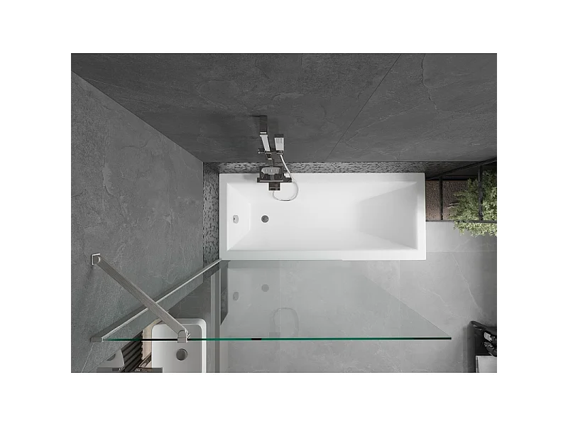 Mexen Next paroi de baignoire 1-volet 100 x 150 cm, transparent, nickel brossé - 895-100-000-00-00-97