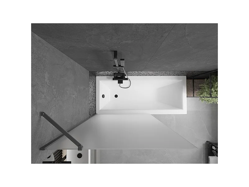 Mexen Next brusevæg 1-fløjet 100 x 150 cm, frostet, kanonmetal - 895-100-000-00-30-95