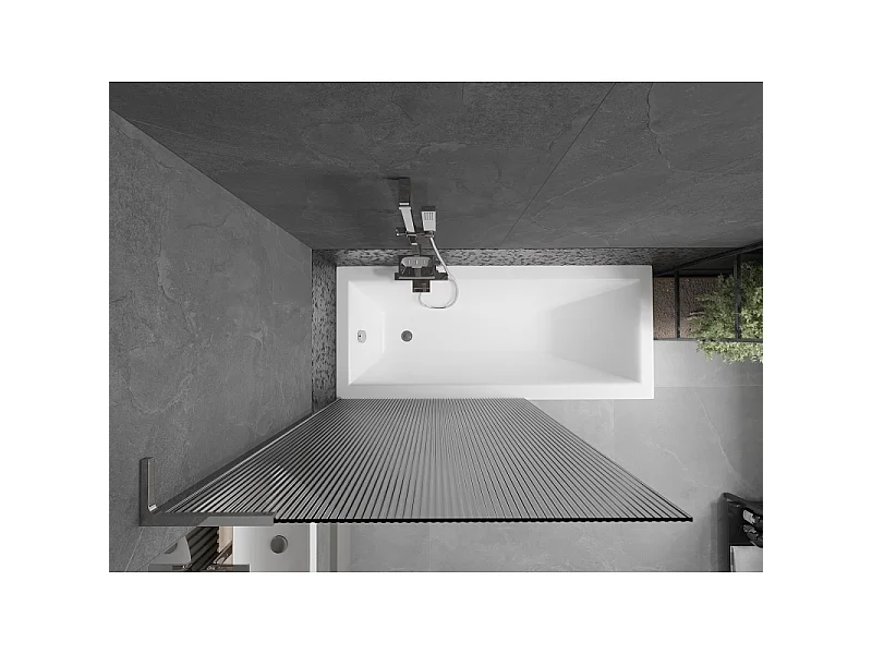 Mexen Next L panel de bañera de 1 hoja 100 x 150 cm, rayas, cromo - 895-100-000-03-09-01
