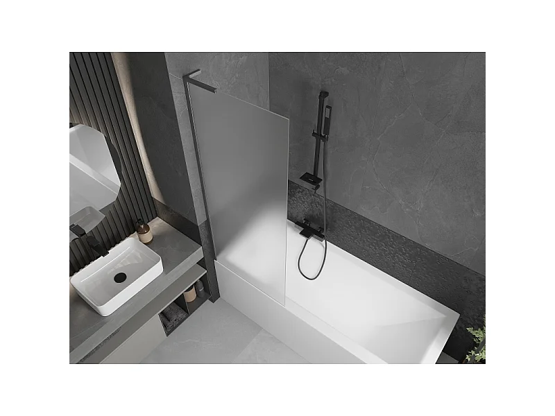 Mexen Next L badwand 1-vleugelig 70 x 150 cm, mat, geborsteld grijs - 895-070-000-03-30-66