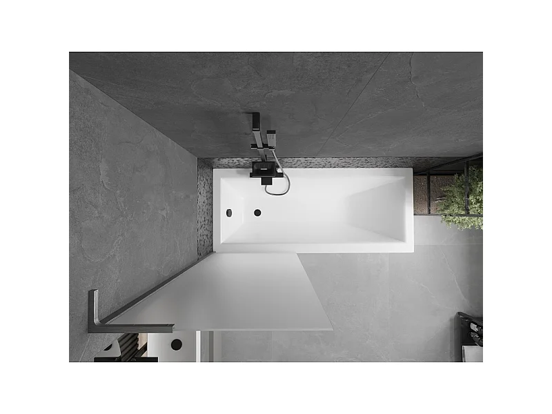 Mexen Next L badwand 1-vleugelig 70 x 150 cm, mat, geborsteld grijs - 895-070-000-03-30-66