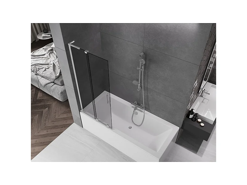Mexen Velar L 2-wing sliding shower screen 80 x 150 cm, graphite, chrome - 896-080-003-41-01