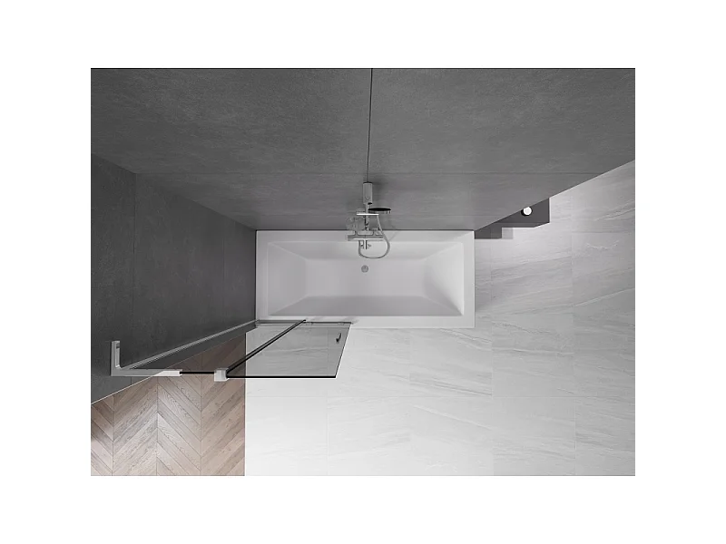 Mexen Velar L 2-wing sliding shower screen 80 x 150 cm, graphite, chrome - 896-080-003-41-01