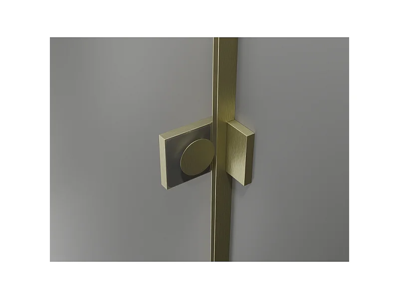 Mexen Lunar L badwand 2-delig rechts 90 x 150 cm, transparant, goud geborsteld - 897L-090-100-55-00-P