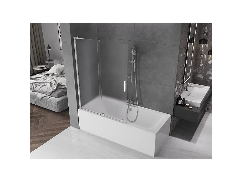 Mexen Velar L shower screen 2-panel sliding 120 x 150 cm, frost, chrome - 896-120-003-31-01
