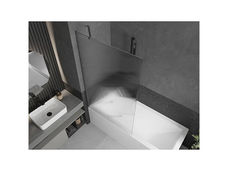 Mexen Next badwand 1-delig 100 x 150 cm, strepen, geborsteld geweergrijs - 895-100-000-00-09-66
