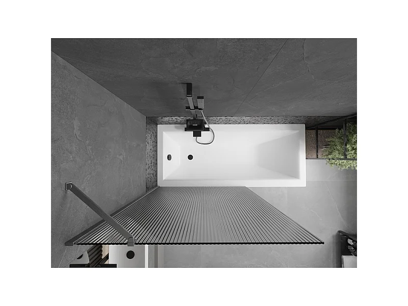 Mexen Next badwand 1-delig 100 x 150 cm, strepen, geborsteld geweergrijs - 895-100-000-00-09-66