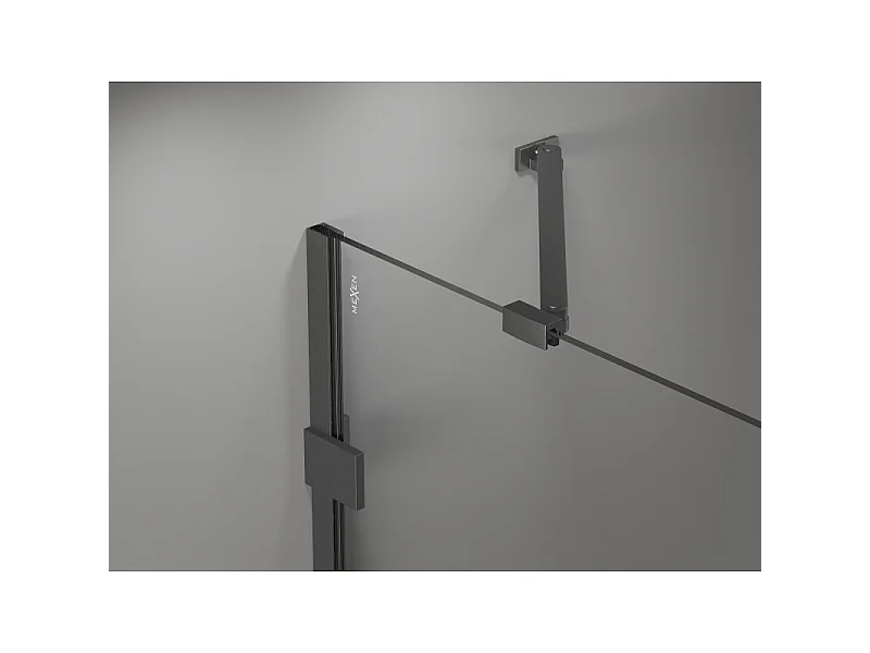 Mexen Lunar panel de ducha de 1 hoja 60 x 150 cm, transparente, gris arma cepillado - 897-060-000-66-00