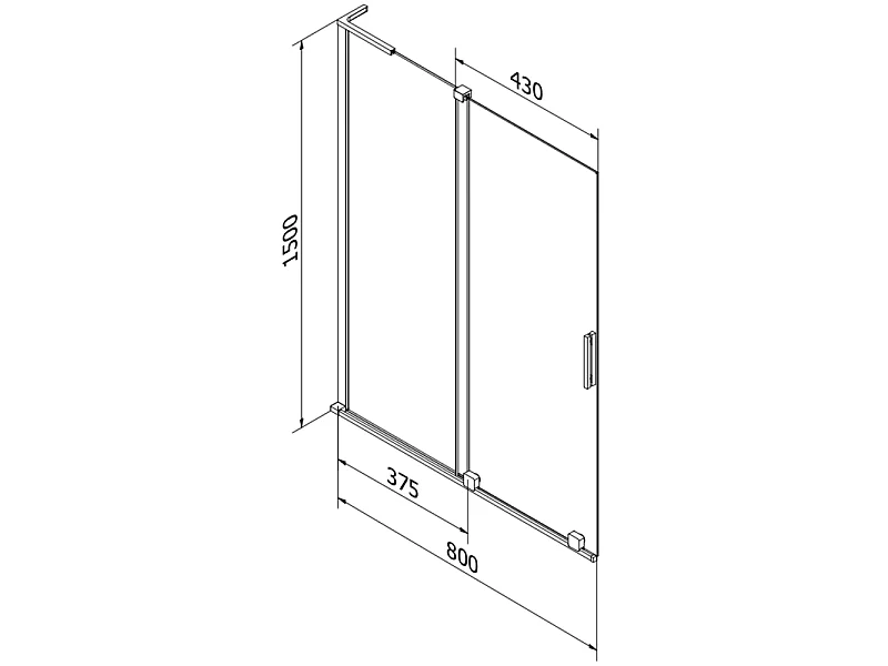 Mexen Velar L bath screen 2-wing sliding 80 x 150 cm, transparent, brushed copper - 896-080-003-01-65