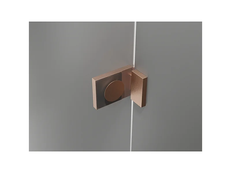 Mexen Lunar L 2-krilni levi tuš zaslon 90 x 150 cm, prozoren, brušena medenina - 897L-090-100-65-00-L