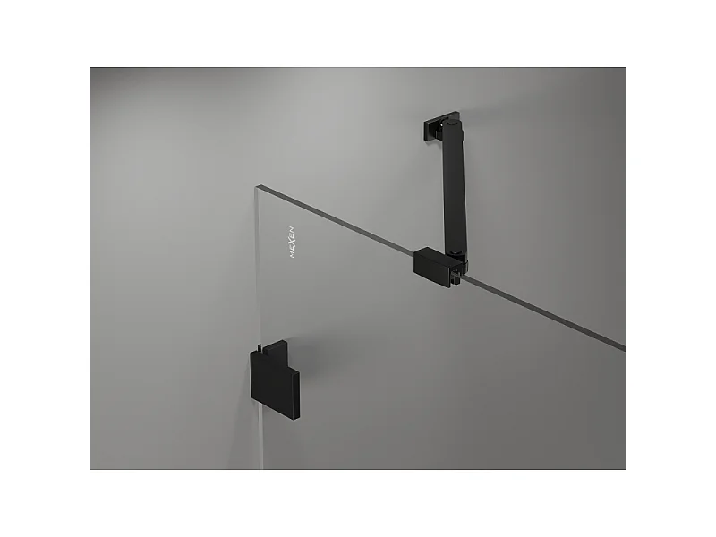Mexen Lunar paroi de baignoire à 2 volets droite 80 x 150 cm, transparent, noir - 897-080-100-70-00-P