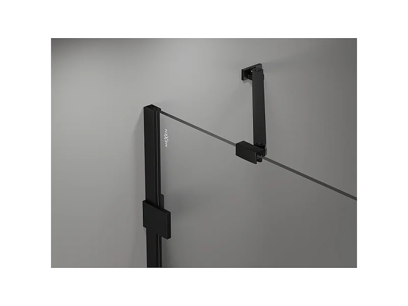 Mexen Lunar paroi de baignoire à 2 volets droite 80 x 150 cm, transparent, noir - 897-080-100-70-00-P