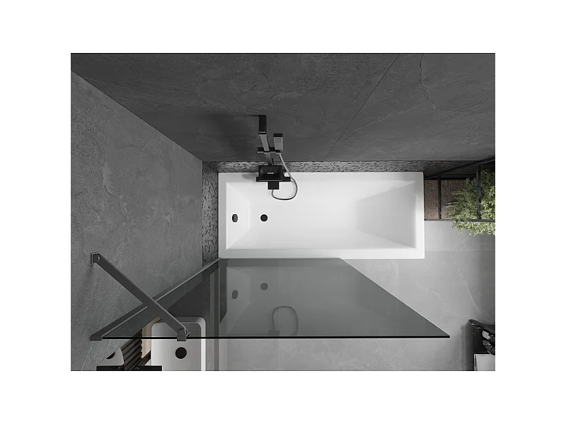 Mexen Next paroi de baignoire 1-volet 100 x 150 cm, graphite, métal canon - 895-100-000-00-40-95