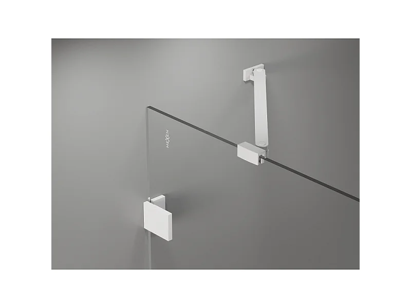 Mexen Lunar parawan nawannowy 1-skrzydłowy 50 x 150 cm, transparent, biały - 897-050-000-20-00