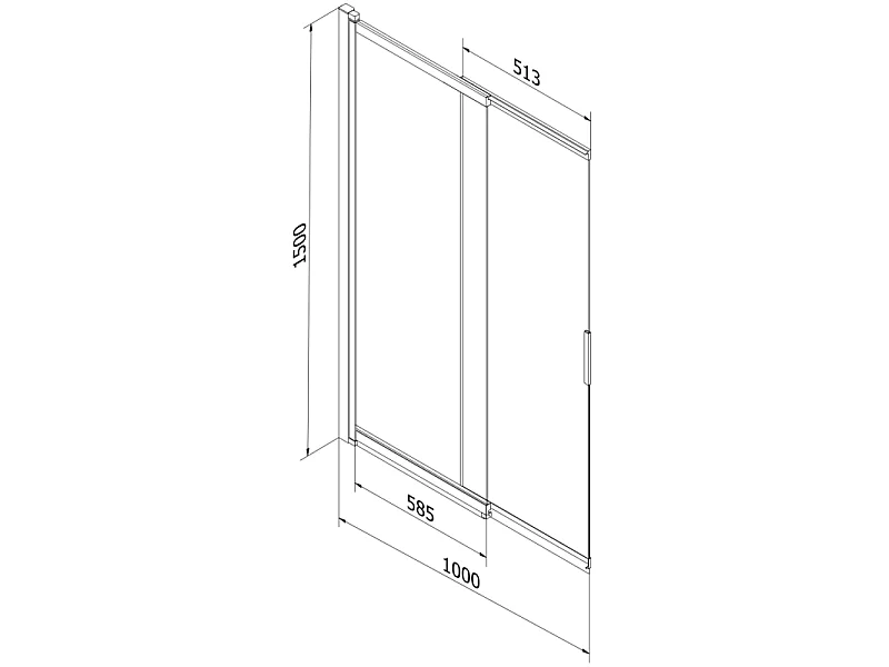Mexen Fox paroi de douche à 2 volets coulissante 100 x 150 cm, transparent, cuivre brossé - 891-100-002-65-00