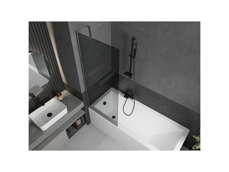 Mexen Next badwand 1-delig 70 x 150 cm, grafiet, geborsteld gun gray - 895-070-000-00-40-66