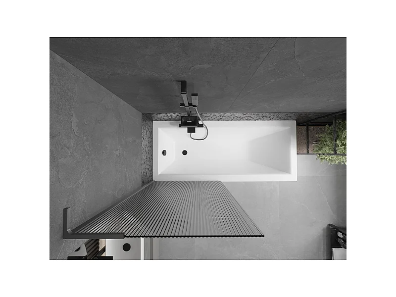 Mexen Next L parawan nawannowy 1-skrzydłowy 80 x 150 cm, prążki, gun metal - 895-080-000-03-09-95