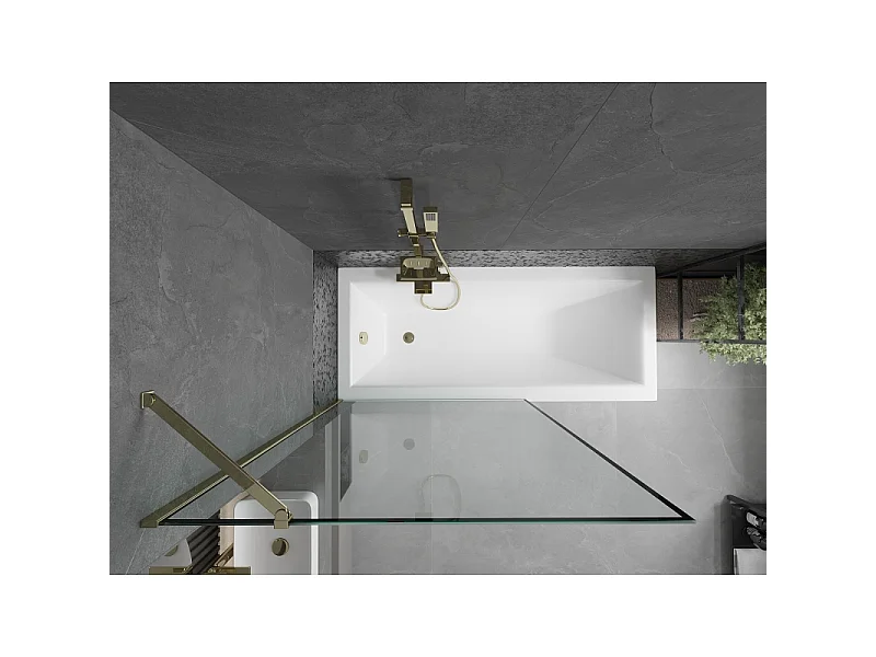 Mexen Next paroi de douche 1-volet 70 x 150 cm, cadre noir, doré - 895-070-000-00-70-50