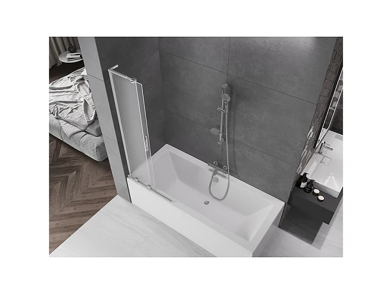 Mexen Velar L drsna dvodelna prha 75 x 150 cm, mraz, krom - 896-075-003-31-01