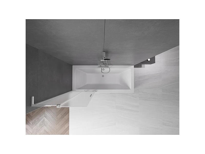 Mexen Velar L drsna dvodelna prha 75 x 150 cm, mraz, krom - 896-075-003-31-01