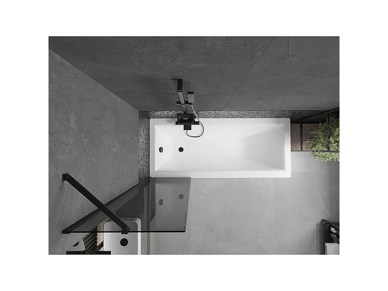 Mexen Next 1-panel shower screen 50 x 150 cm, graphite, black - 895-050-000-00-40-70