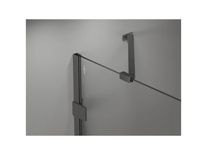 Mexen Lunar 2-fløjet badekarsstativ venstre 140 x 150 cm, transparent, gun metal - 897-140-100-95-00-L
