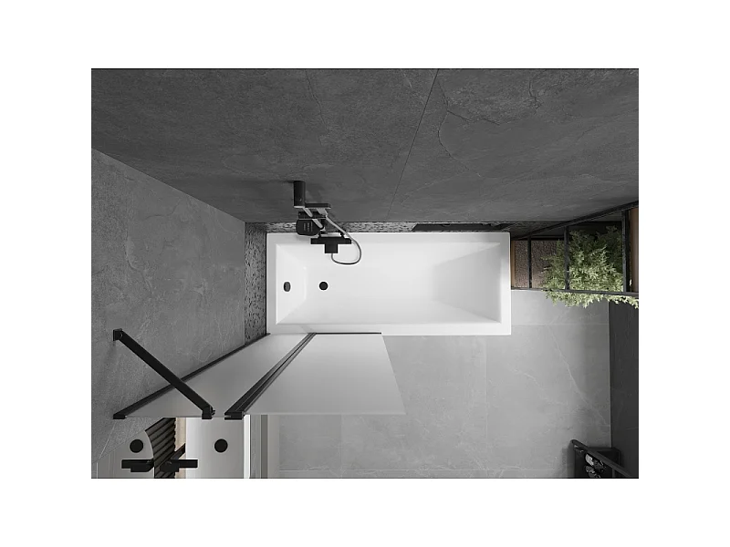 Mexen Flip pare-douche à 2 volets 80 x 150 cm, givré, noir - 894-080-101-70-30