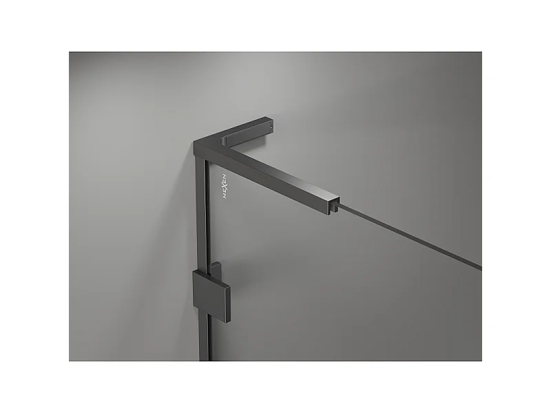 Mexen Lunar L bruservæg en-fløjet 70 x 150 cm, transparent, kanonmetal - 897L-070-000-95-00