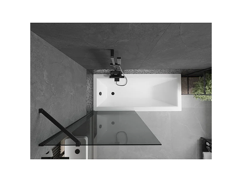 Mexen Next mampara de baño de 1 panel 80 x 150 cm, grafito, negro - 895-080-000-00-40-70