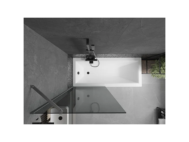 Mexen Next badwand 1-delig 80 x 150 cm, grafiet, geborsteld gun gray - 895-080-000-00-40-66