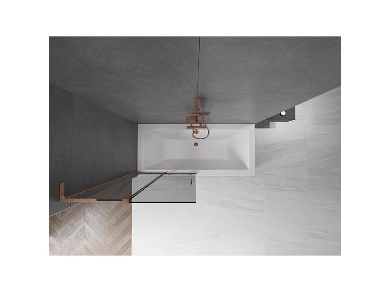 Mexen Velar L 2-wing sliding shower screen 95 x 150 cm, graphite, brushed copper - 896-095-003-41-65