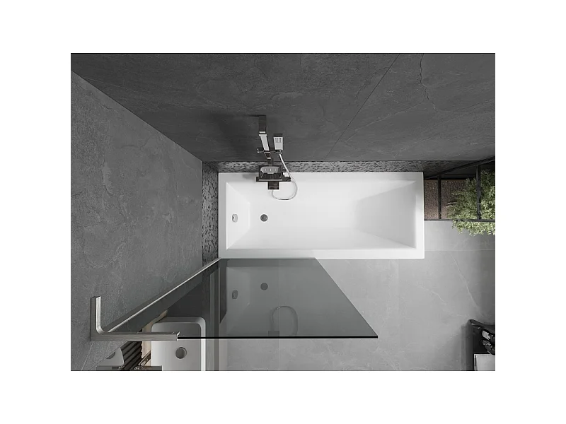 Mexen Next L bathtub screen 1-panel 80 x 150 cm, graphite, brushed nickel - 895-080-000-03-40-97