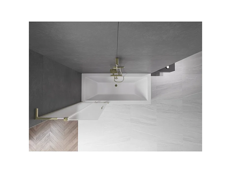 Mexen Velar L bath screen 2-wing sliding 70 x 150 cm, frost, gold - 896-070-003-31-50