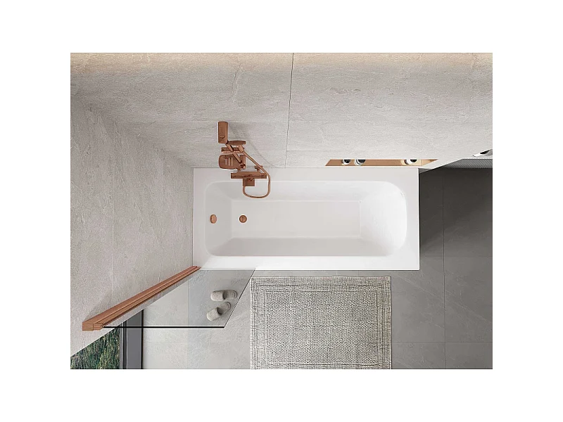 Mexen Mist paroi de douche 1 volet 50 x 150 cm, transparent, cuivre brossé - 8A9-050-001-65-00