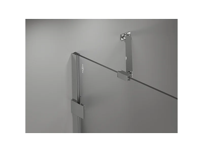 Mexen Lunar parawan nawannowy 2-skrzydłowy lewy 140 x 150 cm, transparent, chrom - 897-140-100-01-00-L