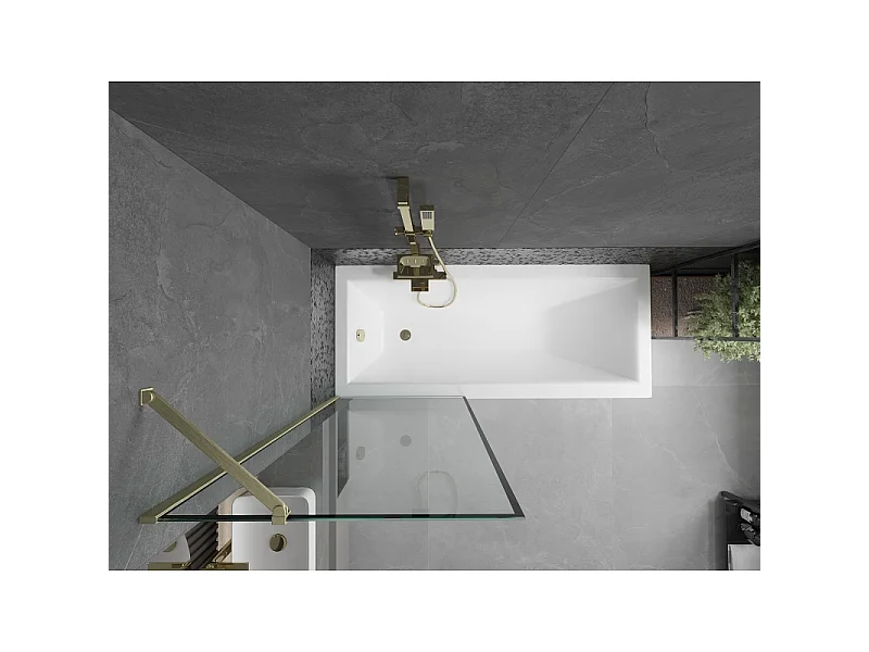 Mexen Next pare-douche 1-volet 70 x 150 cm, cadre noir, doré brossé - 895-070-000-00-70-55