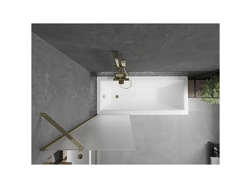 Mexen Next pare-douche à un battant 60 x 150 cm, givré, or - 895-060-000-00-30-50