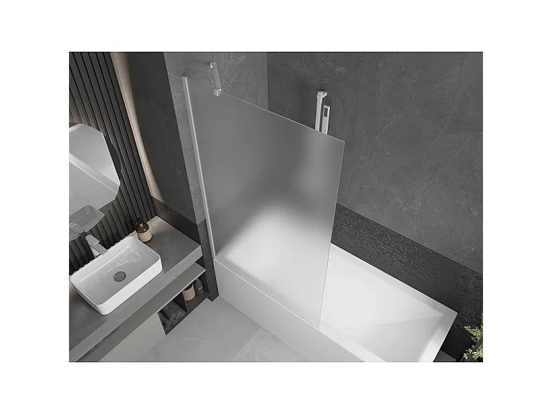 Mexen Next badwandscherm 1-vleugelig 100 x 150 cm, ijsvorming, wit - 895-100-000-00-30-20