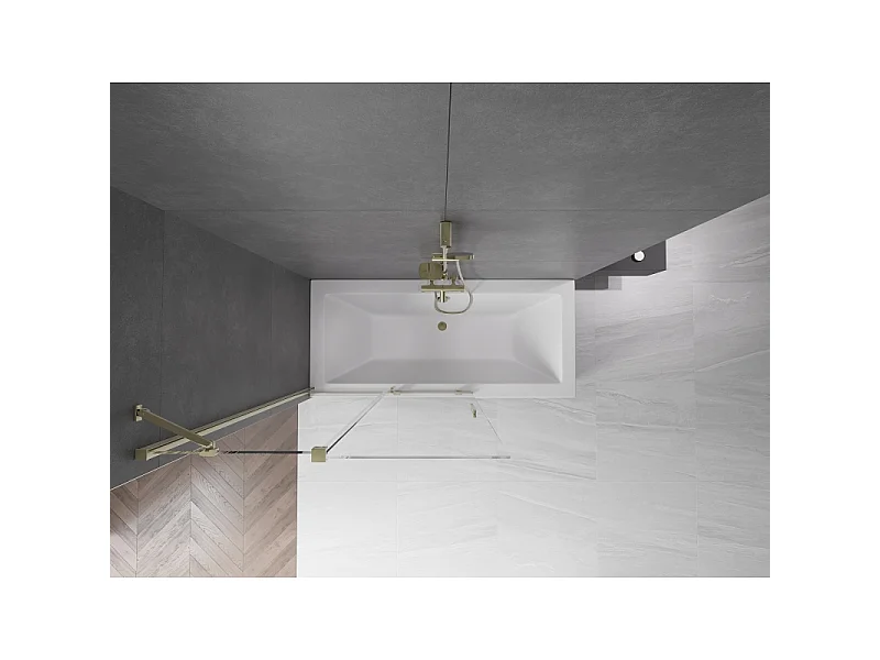 Mexen Velar pare-douche à double battant coulissant 110 x 150 cm, transparent, doré - 896-110-000-01-50