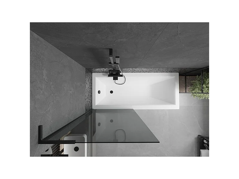 Mexen Next L Bathtub Screen 1-Panel 80 x 150 cm, Graphite, Black - 895-080-000-03-40-70