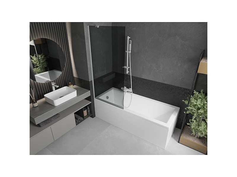 Mexen Next 1-krilni kadni zaslon 80 x 150 cm, grafit, bela - 895-080-000-00-40-20